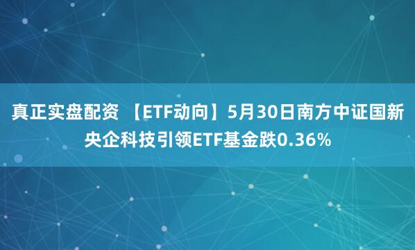 真正实盘配资 【ETF动向】5月30日南方中证国新央企科技引领ETF基金跌0.36%