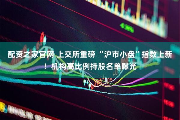 配资之家官网 上交所重磅 “沪市小盘”指数上新！机构高比例持股名单曝光