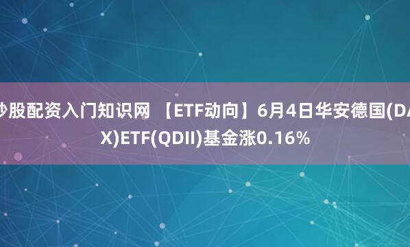 炒股配资入门知识网 【ETF动向】6月4日华安德国(DAX)ETF(QDII)基金涨0.16%