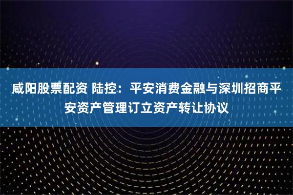 咸阳股票配资 陆控：平安消费金融与深圳招商平安资产管理订立资产转让协议